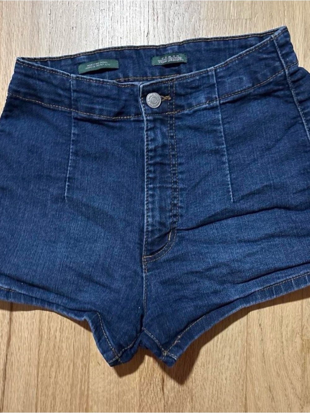 wild fable Dark Blue High-Rise Denim Shortie